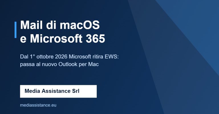 Card: Mail di macOS e Microsoft 365, dal 1 ottobre 2026 Microsoft ritira EWS, passa al nuovo Outlook per Mac